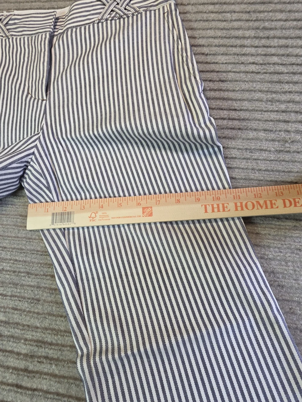 Tory Burch Striped Canvas Trousers Pants Sz 4 Coastal Railroad